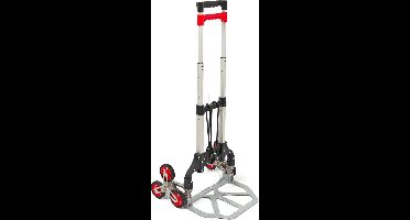 HBM 75 kg volledig opvouwbare steekwagen voor trappen, inklapbaar, 3 wielen per as, snelspankoord, 3,5 kg