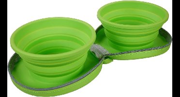 Rosewood reis duo voer/drinkbak groen - Default Title