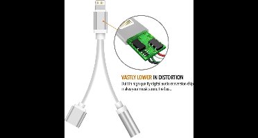 Lightning compatibel 2 in 1 audio adapter splitter opladen & audio voor iPhone