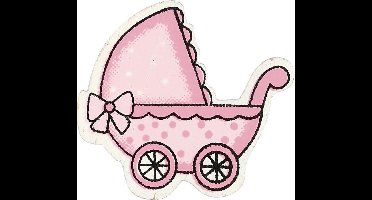 Kinderwagen, afm 34x31 mm, dikte 1,7 mm, lichtrood, 10 stuk/ 1 doos