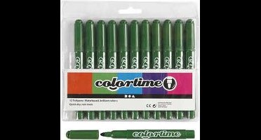 Stift - Viltstift - Dennegroen - Tekenen, Kleuren, DIY - Lijndikte 5mm - 12 stuks