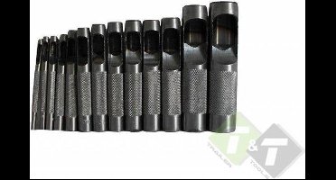 Holpijpset 12 delig, 2.5mm, 3mm, 4mm, 5mm, 6mm, 7mm, 8mm, 9mm, 11mm, 12mm, 14mm, 16mm