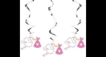 Folat - Hangdecoratie It's a girl (3 stuks)