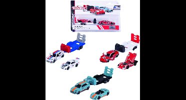 Majorette - Porshe Voertuig + Aanhanger - Willekeurig Model