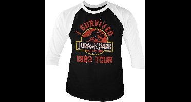 Jurassic Park 1993 Tour Baseball 3/4 Sleeve Tee Longsleeves White/Black-M