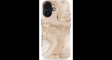 MIO Hoesje Geschikt voor Apple iPhone 17 - Compatibel met MagSafe / Qi2 - Hard Shell Back Cover Case Gold Marble