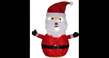 LED kerstman 68cm hoog met hoed, baard & handschoenen Tuinfiguur kerstdecoratie met 30 warm witte LED's