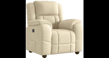 vidaXL - Fauteuil - verstelbaar - stof - crèmekleurig