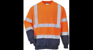 Portwest Tweekleuren Hi-Vis Sweatshirt B306 - Oranje/Marine - S