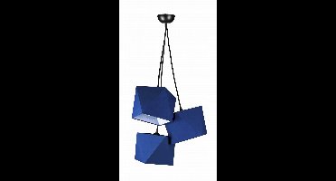 Hanglamp met 3 marineblauwe lampenkappen - TRIO