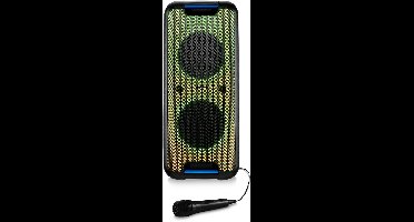 MEDION PX-1 Plus Partybox (accu, met microfoon, draagbare Bluetooth-luidspreker, muziekbox, lichteffecten, karaoke, 2 microfooningangen, AUX, USB)