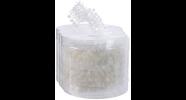 Decoris kerstslinger- 3x st -guirlande - met sterren - wit - lametta - 700 cm