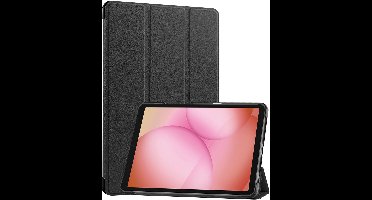 Hoes - Geschikt voor Samsung Galaxy Tab A11 - Dun & Stevig - Trifold Bookcase - Hard Cover - Hardcover Book Case - Tablet Hoesje - Zwart