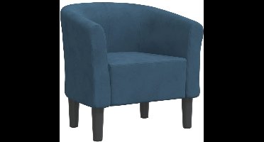 vidaXL - Kuipstoel - fluweel - donkerblauw