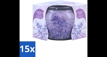15 x At Home - Scents - Geurkaars - Lavender - 70 g - Geurkaars - Lavendel - Kalmerende Geur - Natuurlijke Kaars - Parabenenvrij