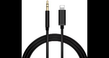 New Age Devi - 8-pins-35 mm audio AUX kabel-iPhoneiPadiPod--iOS ondersteuning-1m lengte-Zwart-Autoradio