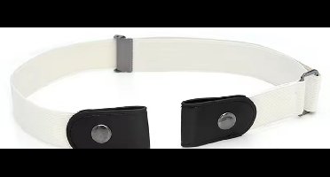 New Age Devi - Gespvrije Elastische Riem - Wit - Unisex - Verstelbaar - Max 104CM