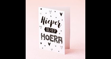 Ditverzinjeniet.nl Wenskaart Hieper Depiep Hoera - Standaard Wenskaart (A6 Formaat)