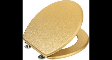 Toiletbril - MDF met roestvrijstalen bevestiging - Gold mat