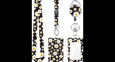 Keycord met Uittrekbare Sleutelhanger & Badgehouder - Afneembare Lanyard - Trekkoord Badge Pashouder - Clip Keykoord - Intrekbare Houder voor Kaart/Sleutels - Universeel Telefoon, GSM Koord - Sleutelkoord/Nekkoord - Telefoonkoord Ketting