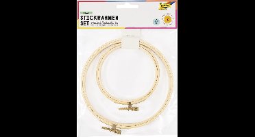 Folia houten borduurframe, set van 2 stuks, diameter 10 en 15 cm