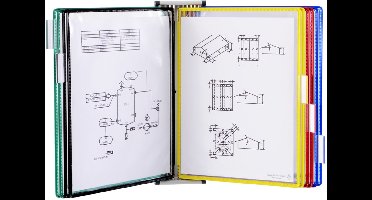 Displaysysteem voor aan de muur, magnetisch, A4, 10 zichtpanelen