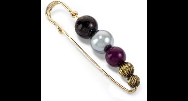 Decorspeld parels zwart/zilver/rood 80 mm - Prym