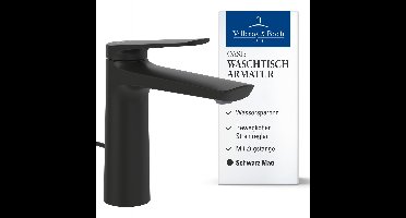 Villeroy & Boch Oasis wastafelmengkraan, trekstang, waterbesparend, mat zwart, 114mm