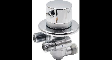 Verchroomd massief messing G1/2 "thermostatische mengklep badkamer douchekraan-thermostatische controle-upgrade galvanisatie proces-messing klep kern-Type C