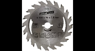 wolfcraft - Cirkelzaagblad 130x16mm - 20 Tanden - Zaagblad voor Cirkelzaag - Serie Zilver - 6456000