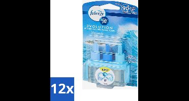 12 x Ambi Pur 3volution - Bermuda Vibes Navulling - Luchtverfrisser - 20 ml - Oceaanfrisse Geur - Luchtverfrisser - Geurverspreiding - 3Volution Systeem - Geurintensiteit