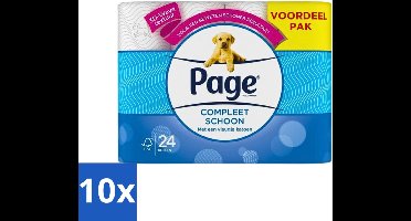 10 x Page Toiletpapier Compleet Schoon 2-laags 24 stuks per verpakking - Toiletpapier - 2-laags Toiletpapier - 3D Wave™ - Katoen - Hygiëne