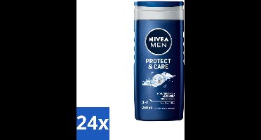 24 x NIVEA Men Douchegel Protect & Care 250 ml - Douchegel Voor Mannen - Aloë Vera Douchegel - Lichaam En Haar Verzorging - Hydraatende Douchegel - PH-huidneutraal