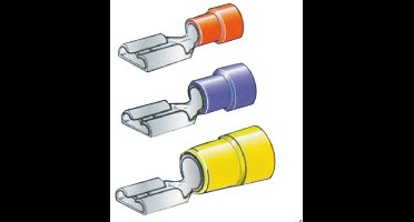 Oem Marine Vrouwelijke Lamel Eindkap 100 Eenheden Zilver 6.3 mm