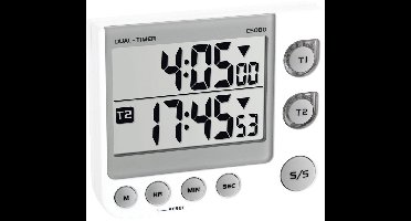 TFA - 38.2025 - Digitale Dubbele Timer - 3 Volume Niveaus - Tot 99 h, 59 min, 59 s - Bewaarfunctie