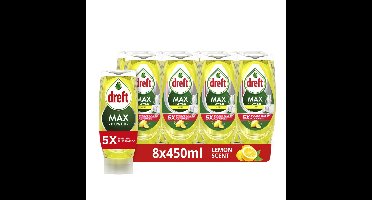 Dreft MaxPower Lemon Vloeibaar Afwasmiddel - 8 x 450ML