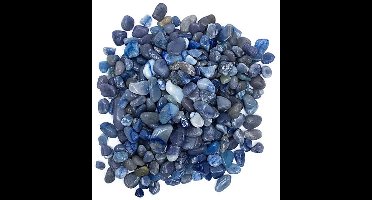 Blauwe kwarts trommelstenen A/b kwaliteit --set van 2 stuks - ±800g; ±0,5-2,5 cm - ±800g; ±0.5-2.5cm
