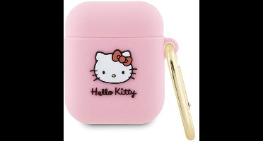 Hello - Kitty - Siliconen 3D Kitty Hoofdhoes voor AirPods 1/2 - roze