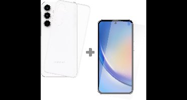 Just in Case soft TPU Hoesje + Tempered Glas Screenprotector geschikt voor Samsung Galaxy A35 - Transparant