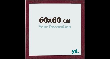 Your Decoration - Fotolijst 60x60 cm - MDF - Wijnrood Geveegd - Bologna