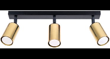 Sollux Lighting Plafondlamp Winx - 18.5x45x6cm - GU10 - zwart goud - staal