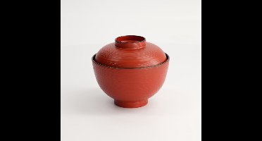 Tokyo Design Studio - Lacquerware - Kom met Deksel - Rood/Zwart - 300 ml - 10.8 x 6.35 cm