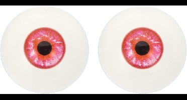 Oneay 1 paar realistische acryl ogen – kunststof halve ogen, 30 mm veiligheidsoogjes – geschikt voor maskers, Halloween-decoratie en knutselprojecten (ijsrood)