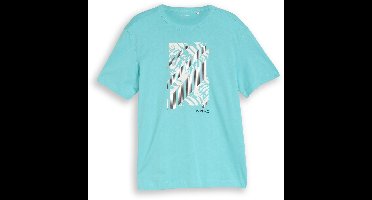 Tom Tailor - T-shirt met print - Maat XXL - river teal