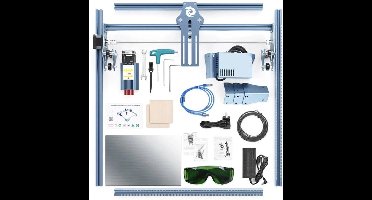 Lasergraveermachine - Graveerset - Graveerder - Graveerapparaat - 5.5W - Ultra-Fijne Comprimeerbare Spot 0.06mm - 0.08mm - Hoge Precisie Graveeroppervlak 410x420mm - Diode Laser