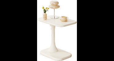 Nachtkastje – Bijzettafel – Tafeltje – Ladekastje – Wandkast – Modern – Compact – Ruimtebesparend – Hardhout – Crème Wit