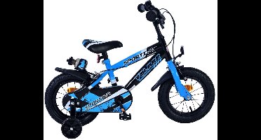 Volare Sportivo Kinderfiets - Jongens - 12 inch - Blauw Zwart - Twee Handremmen