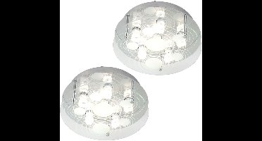 Plafondlamp gesatineerd glas 6 vlammen Woonkamerlamp plafond, 6x GU10 fitting, DxH 33x12.5 cm, set van 2