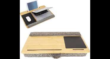 Lichte Laptoptafel met Kussen en Muismat, Ideaal voor Thuis en Op Reis, Geschikt voor Laptops tot 18.5 Inch