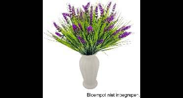 10 Stuks Kunstplanten Voor Buiten – 35 Cm, Uv-Bestendig – Kunstlavendel – Kleurvast, Plastic Bloemstruiken – Voor Potten, Tuin En Veranda (Donkerpaars)